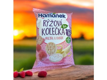 Rýžová kolečka malina a banán 30g