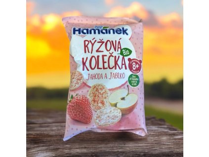 Rýžová kolečka jahoda a jablko 30g
