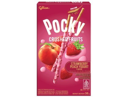 Glico POCKY Crushed Fruits Strawberry Peach Yoghurt 38g