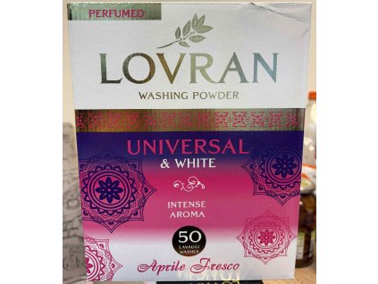 LOVRAN UNIVERZÁL& WHITE prášek na barevné prádlo a bílé barvy 2,5 kg 50 praní Amla