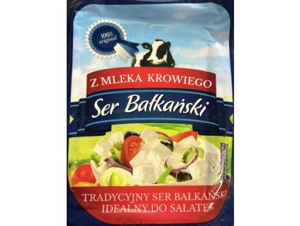 BALKÁNSKÝ salátový sýr vyrobený z kravského mléka 100 g za 5 Kč.