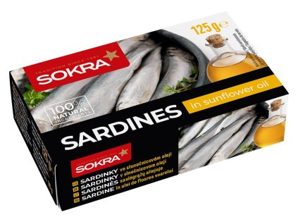 Sardinky ve slunečnicovém oleji 125g SOKRA