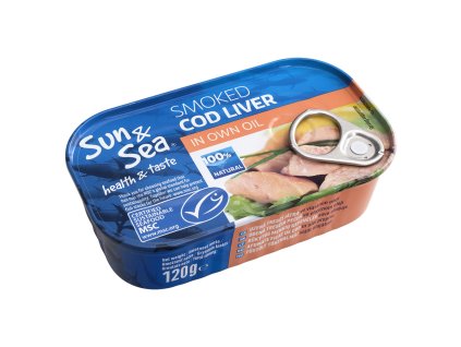 Uzená tresčí játra ve vlastním oleji 120g SUN&SEA