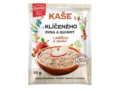 KAŠE Z KLÍČENÉHO OVSA A QUINOY S JABLKEM A SKOŘICÍ BEZ LEPKU 65 G