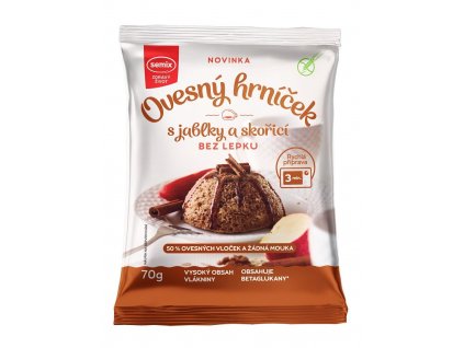 OVESNÝ HRNÍČEK S JABLKY A SKOŘICÍ BEZ LEPKU 70 G
