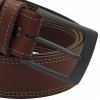 9 hnědý pásek premium, béžové prošití, černá spona2 detail small