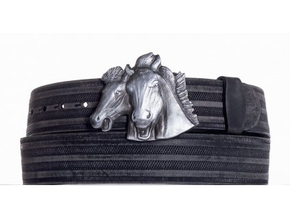 černý kožený pásek koně prb