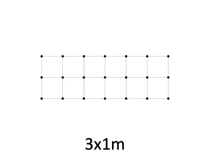 Montážní sada pro zelenou stěnu - nerez, rozmer 3x1m. Set obsahuje: EB1-GW01 (21ks); PVC-LA4 (20ks); MD-GEL454/20 (1ks); EB2-LA4 (20m)