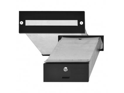 Poštovní schránka do zdi (275x90x400mm) nerez / černá, max. formát listu: