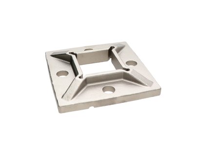 Příruba spodní (100x100 / 2x11 mm), otvor: 40,5x40,5 mm, na profil 40x40 mm, broušená nerez K320 / AISI304