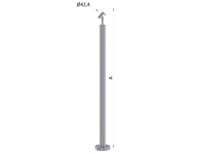 Nerezový sloup, vrchní kotvení, bez výplně (Rozmer A 900)