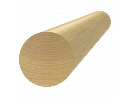 Dřevěný profil kulatý (ø 42 mm / L: 4000 mm), materiál: dub - cink napojovaný, broušený povrch bez nátěru, balení: PVC fólie