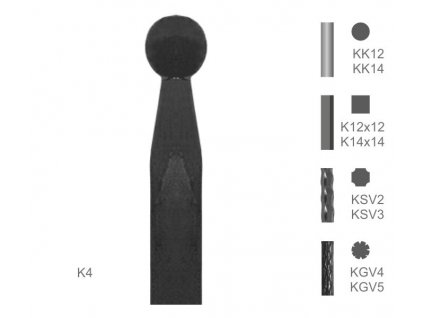 Kovaný špic typu K4 (Špice materiál l KSV2, Špice dĺžka 1900)