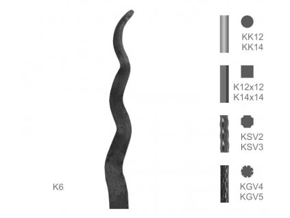 Kovaný špic typu K6 (Špice materiál l KSV2, Špice dĺžka 1900)