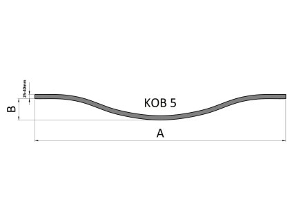 Oblúk typu KOB 5 (Materiál oblúka KPH 30x5, Dĺžka oblúka (A) 1640, Výška oblúka (B) 200)