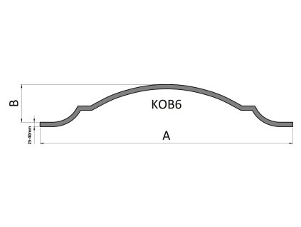Oblúk typu KOB 6 (Materiál oblúka KPH 30x5, Dĺžka oblúka (A) 1640, Výška oblúka (B) 200)