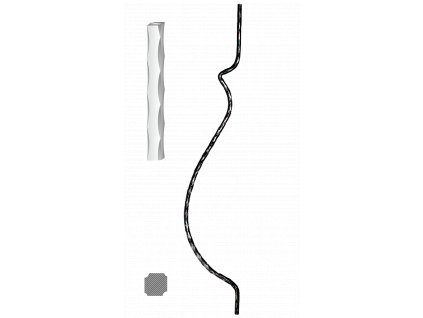 Kovaná výplň zábradlí H 900 x L 160 mm,12x12 mm,válcovaná ocel