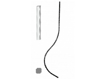 Kovaná výplň zábradlí H 1000xL210mm,12x12mm,válcovaná ocel