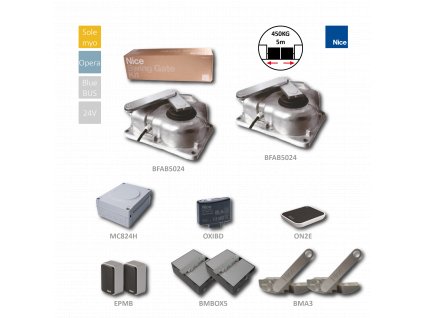 BIG-FAB METRO podzemní sada pro dvoukřídlou bránu do 5m/křídlo, 2x BFAB5024 (24V, 170W, 400Nm), 1x MC824H, 1x ON2E, 1x OXIBD, 1 pár EPMB, 2x BFABBOX, 2x BMA3