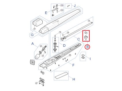 PRTO06E vidlička s maticí pro TO5024 HS