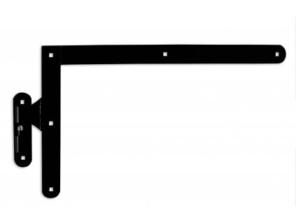 Kování nezdobené 400x650 mm s čepem, profil 50x5 mm, černý