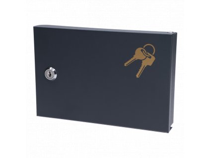 Věšák na klíče ocelový, 150x225x45mm, na 16 klíčů, grafit