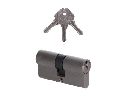 Cylindrická vložka EURO 30/30mm, nikl Satina, 3 klíče, šroub M5x65mm