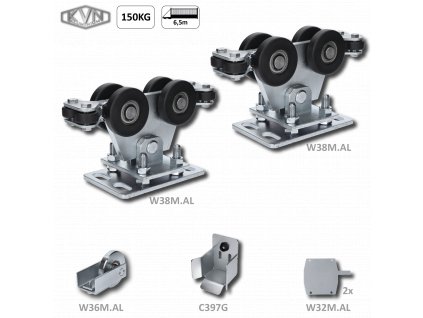 Hliníkový set bez profilu pro samonosný systém (2xW38M.AL, 1zW36M.AL, 2xW32M.AL, 1xC397G)
