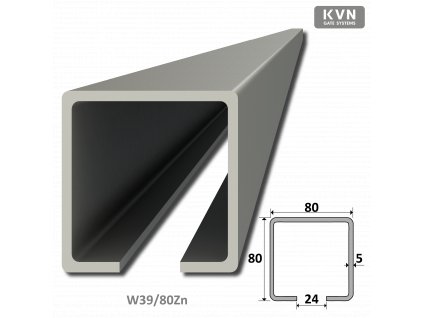 C profil 80x80x5mm pozinkován, délka 3m