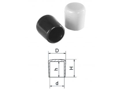 Převlečná krytka plastová d-14,9 mm; H-17,0 mm; h-13,4 mm; D-18,6 mm