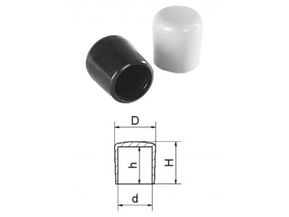 Převlečná krytka plastová d-4,9 mm; H-11,5 mm; h-9,2 mm; D-6,8 mm