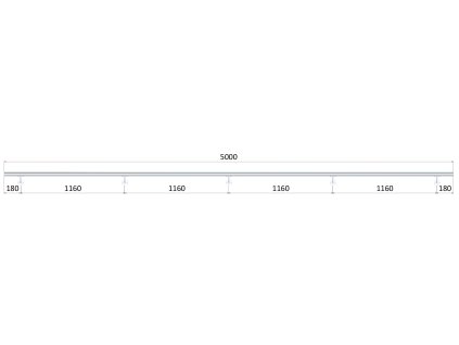 madlo 5000mm /leštená nerez /AISI304, set:5ks úchyt, madlo ø 42.4mm s ukončením