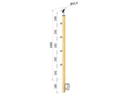 16905 dreveny stlp bocne kotvenie 4 radovy priechodny vonkajsi vrch nastavitelny 42mm material buk bruseny povrch bez nateru