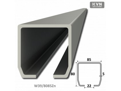 39284 c profil 80x85x5mm pozinkovany pre samonosny system posuvnej brany