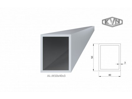 Jokel 50x40x3mm, dĺžka 6000 mm, materiál EN AW-6060 T66, prírodný hliník bez povrchovej úpravy, cena za kus