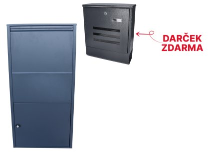 Box na balíky (440x220x880mm) s přepadovou lištou na ochranu balíků, tloušťka 0.8mm), Max. velikost balíku: 360x170x260mm, barva: RAL 7016 (antracit)