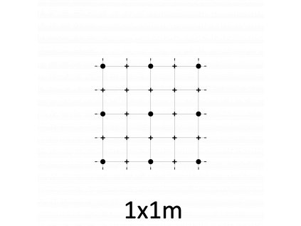 Montážní sada pro zelenou stěnu - nerez, rozměr 1x1m. Set obsahuje: EB1-GW02 (9ks), EB2-LA3 (15m), PVC-LA3 (20ks), EB1-NX3 (16ks)