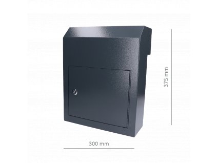 Schránka poštovní (380x308x150mm), tloušťka 1.5mm), Max. formát listu: A4, barva: RAL 7016 Antracit