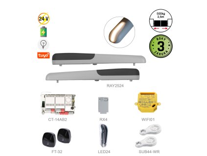 900KRAY2524ER + WIFI pro dvoukřídlou bránu do 2.5m/křídlo