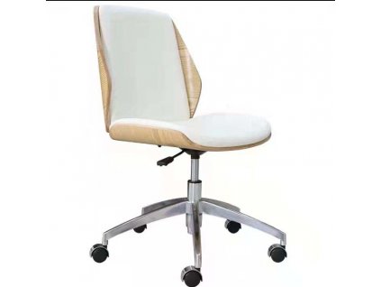 Kancelárska stolička Giulia CH606GW pravá koža, biela