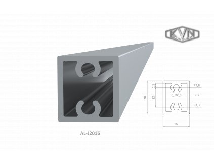 Profil na výplň 20x16x6000 mm, materiál EN AW-6060 T66, přírodní hliník bez povrchové úpravy, cena za KUS