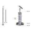 nerezový stĺp, vrchné kotvenie, 5 dierový, koncový, vrch nastaviteľný (ø 42.4x2mm), brúsená nerez K320 /AISI304 (Varianta Priemer výplne: 14, Rozmer B: 130, Uhol u°: 31)