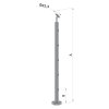 nerezový stĺp, vrchné kotvenie, 5 dierový koncový, vrch nastaviteľný (ø 42.4x2mm), leštená nerez /AISI304 (Varianta Priemer výplne: 14, Rozmer B: 130, Uhol u°: 31)
