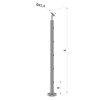 nerezový stĺp, vrchné kotvenie, 5 dierový priechodný, vrch nastaviteľný (ø 42.4x2mm), leštená nerez /AISI304 (Varianta Priemer výplne: 14, Rozmer B: 130, Uhol u°: 31)