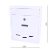 Poštovní schránka (260x310x95 mm, tloušťka materiálu 0,6 mm), max. formát listu: A4, BÍLÁ