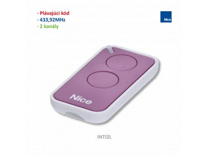 Nice INTI2L vysielač ERA INTI 2-kanálový fialový, 433,92 MHz, plávajúci kód, 56x30x9,5mm