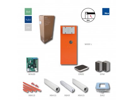 WIDEL KIT automatická závora do 6m (24V, 360W, 200Nm) riadiaca jednotka WIA20, 2x XBA15, 1x XBA9, 2x XBA13, 1x OXIBD, 1x ON2E, 1pár EPM