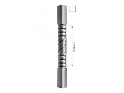 tyč-rúrková H-1200mm so štvorcovou zakladňou 60x60mm, stena 1,5mm