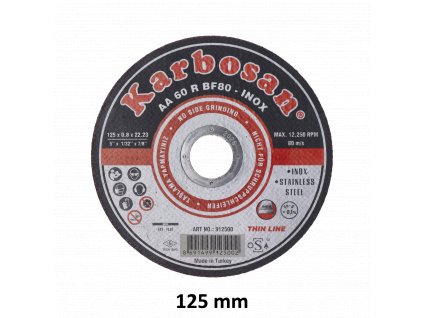 tenký rezný kotúč 125x0,8x22,2 vhodný na INOX, tenké plechy 304 a 316, trubky z nehrdzavejúcej ocele, ploché tyče. Bez železa a síry. T41 plochý -tenký