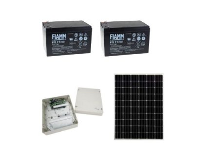 Hybridný invertor pre 2 BRUS. 24V pohony (solar) + panel 50W + 2 x BT12V120